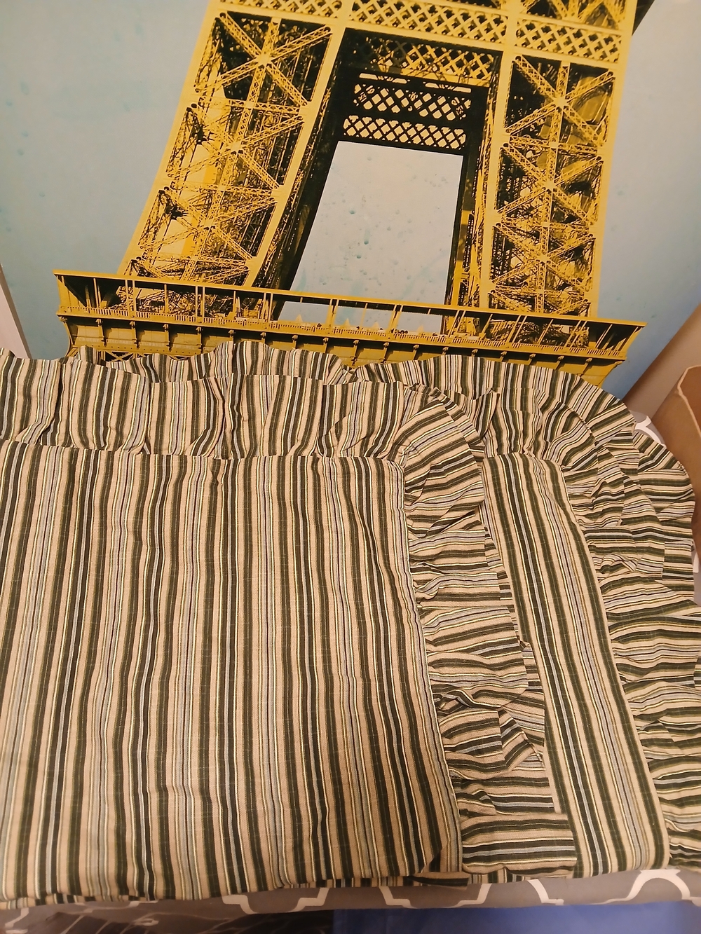 Waverly Williamsburg Striped Ruffled Pillow Euro Square Sham Pillow Set 2 Pc.